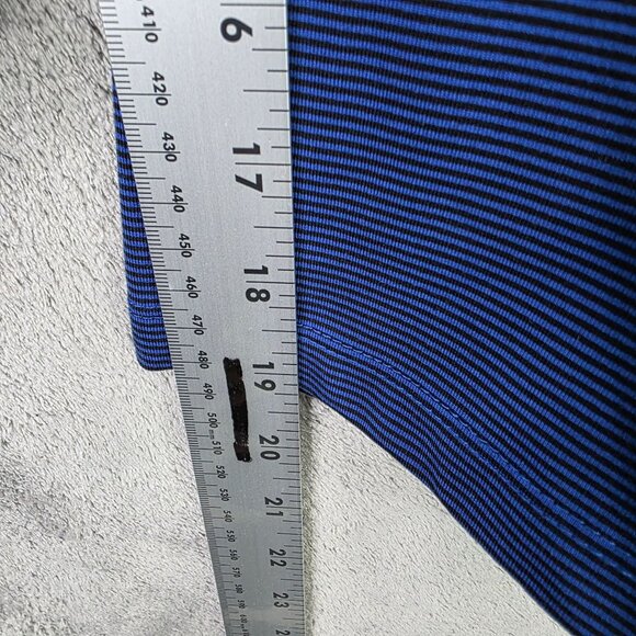 Womens Nike Dri-Fit Blue Striped Legend 2.0 Foldover Waistband Capri Leggings L - Picture 8 of 11